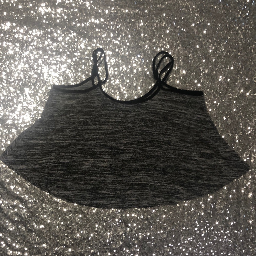 Gray and Black Spaghetti Strap Crop Top